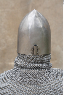 Photos Medieval Knight in mail armor 3 army head helmet…